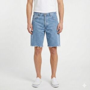 Carhartt Men's Traditional Fit Cut Off Blue Jean Shorts Size 36 Raw Hem Work